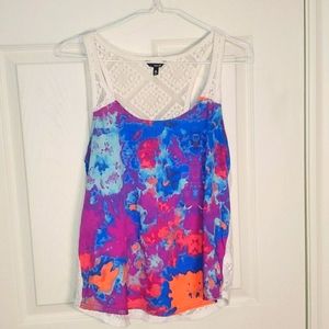 Hurley lace back tank top